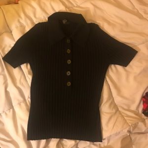 Black Stretchy Form Fitting T-Shirt